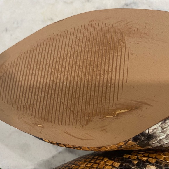 MADEWELL Margo Size 6.5 Leather Slingback Flats Pointed Snakeskin Shoes. - Picture 8 of 12